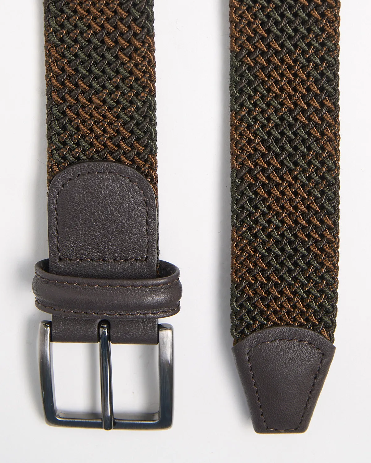 Braided Stretch Tonal Check Belt