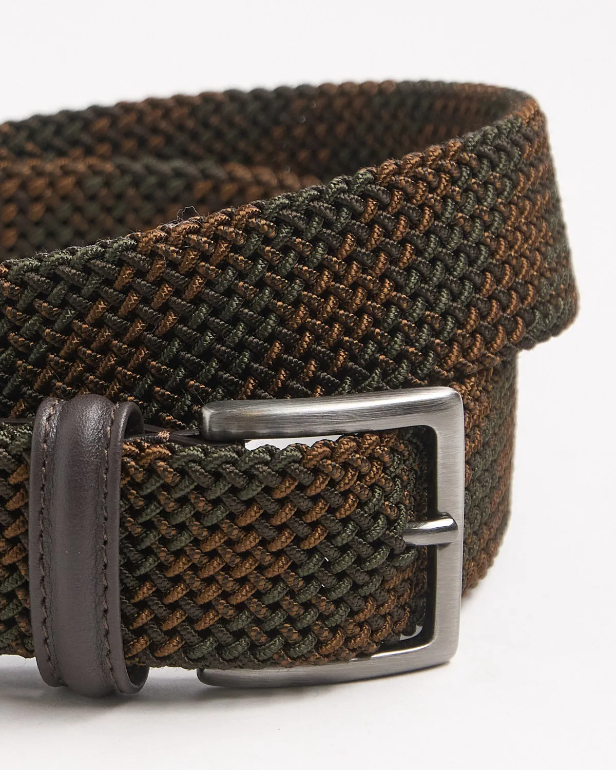 Braided Stretch Tonal Check Belt
