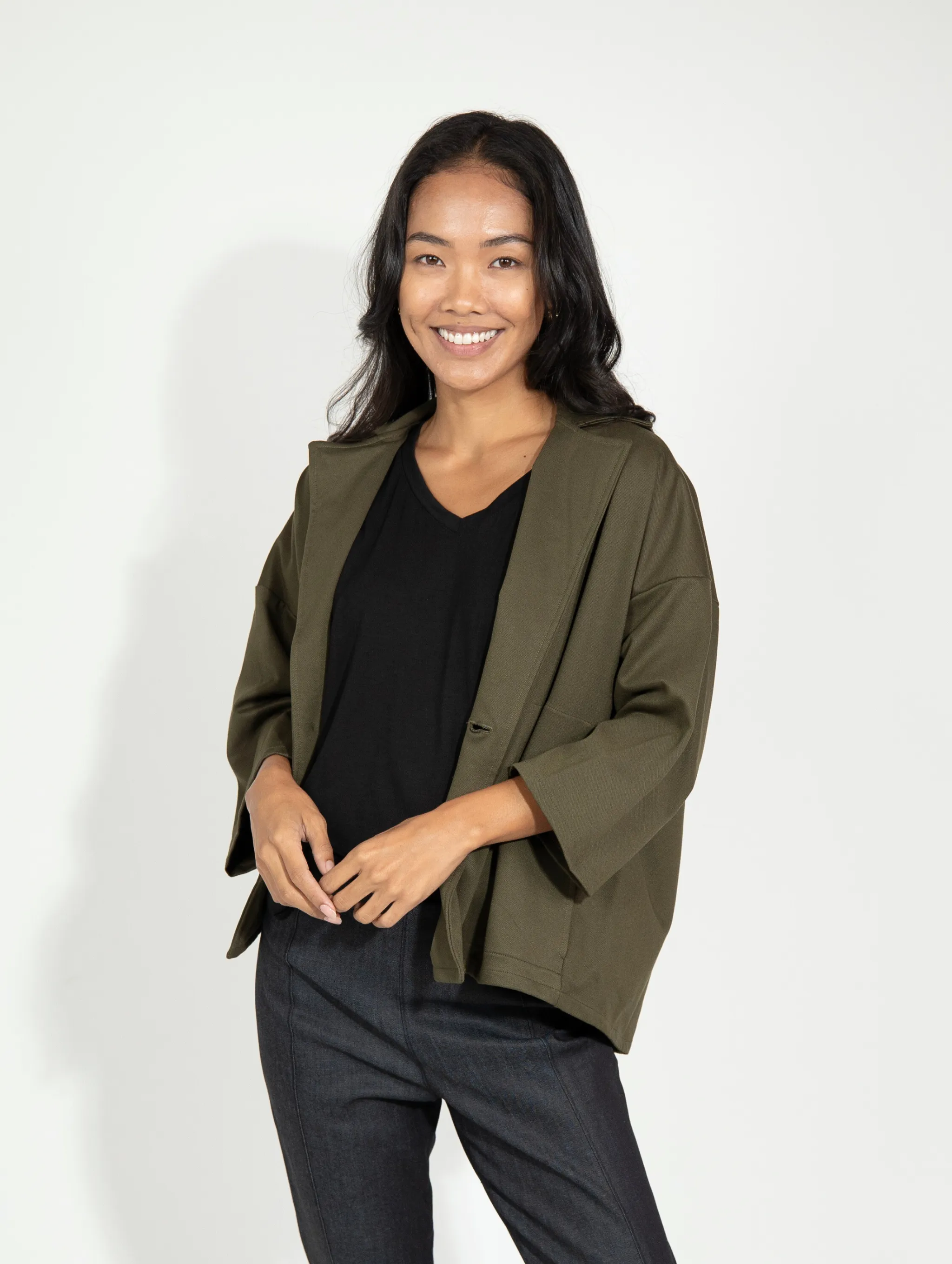Bryce Jacket - Olive Twill Ponte