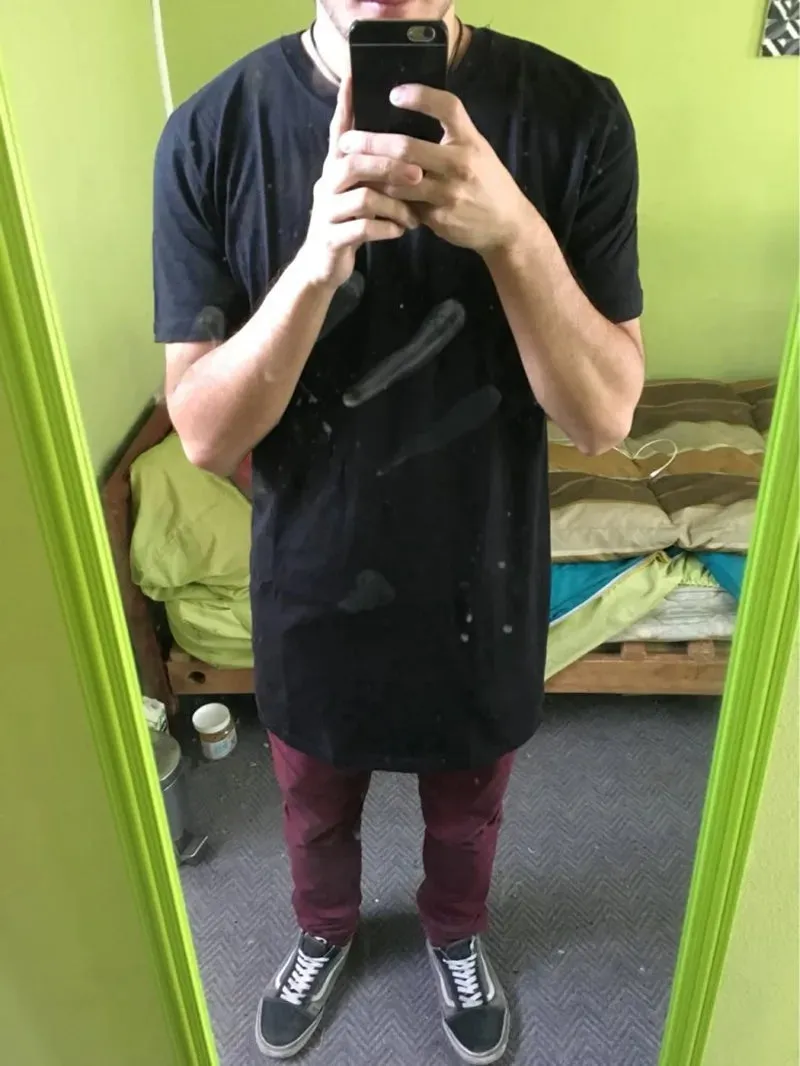 Funki Buys | Shirts | Men's Gothic Short Sleeved Long T-Shirt