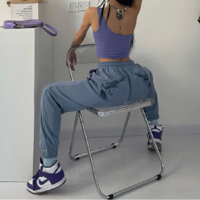 Girlary-shop rainy day outfit New Printed Jazz Hip Hop Sports Pants Women's Hip Hop Loose Ankle-Tied Pants High Waist All-Match Casual Sweatpants Fashion