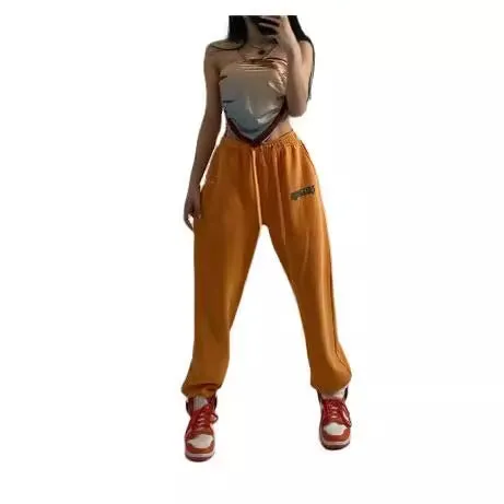 Girlary-shop rainy day outfit New Printed Jazz Hip Hop Sports Pants Women's Hip Hop Loose Ankle-Tied Pants High Waist All-Match Casual Sweatpants Fashion