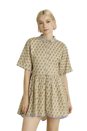 Ladies Sage Combo Binding Dress