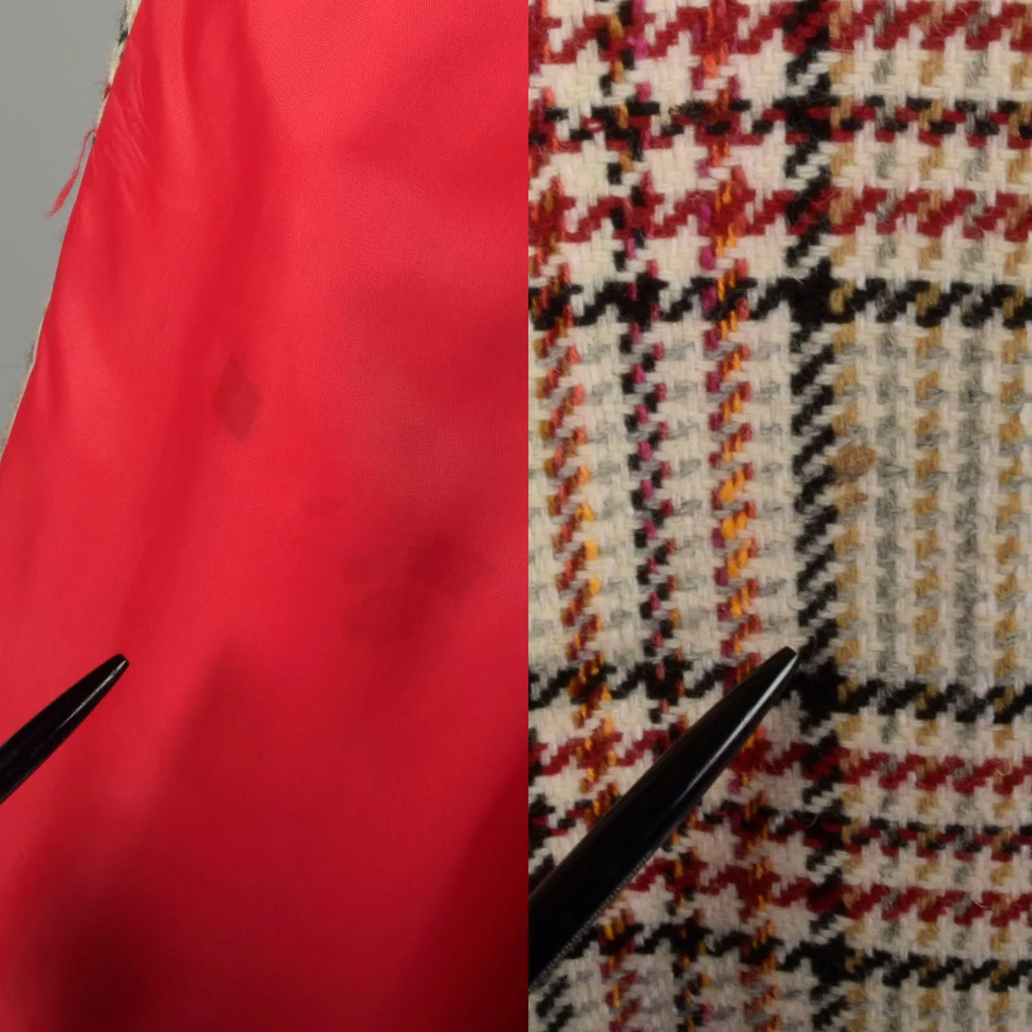 Medium 1960s Plaid Dress and Winter Coat Ensemble Long Sleeve Tweed Outfit