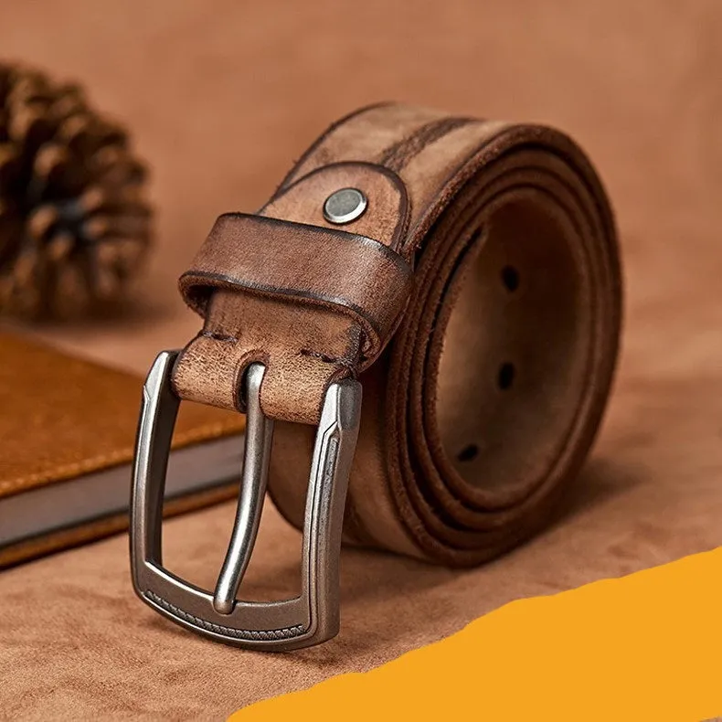 Men's Handmade Casual Cowhide Leather Belt