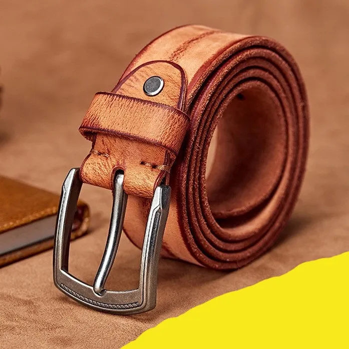 Men's Handmade Casual Cowhide Leather Belt