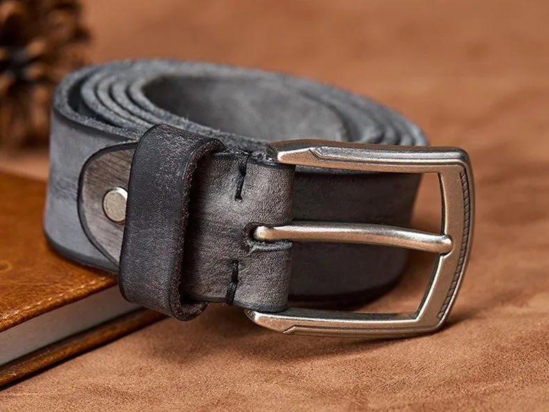 Men's Handmade Casual Cowhide Leather Belt