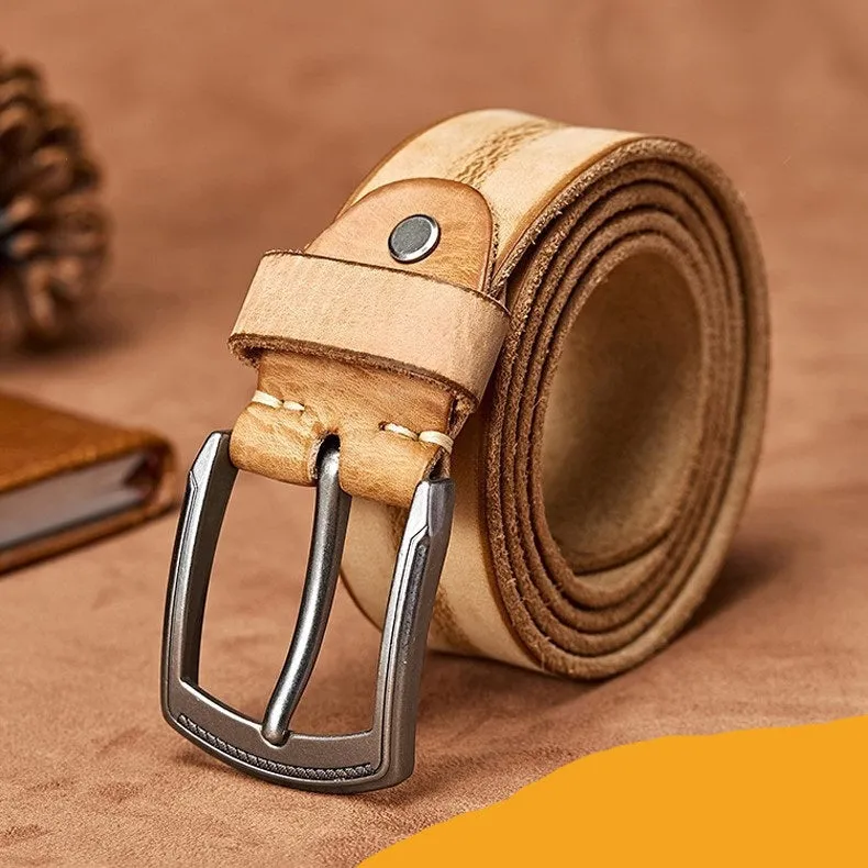 Men's Handmade Casual Cowhide Leather Belt