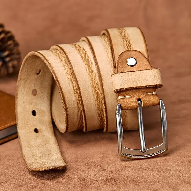 Men's Handmade Casual Cowhide Leather Belt