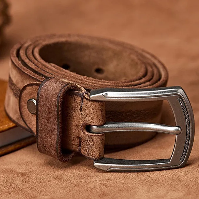 Men's Handmade Casual Cowhide Leather Belt