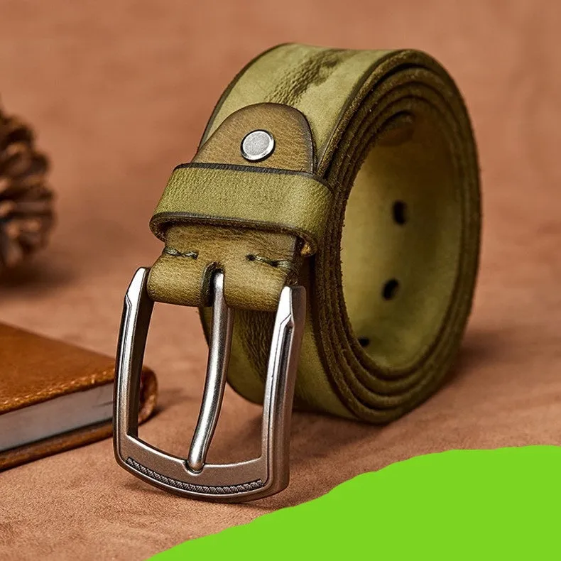 Men's Handmade Casual Cowhide Leather Belt