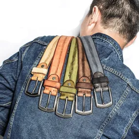 Men's Handmade Casual Cowhide Leather Belt