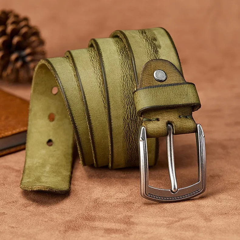 Men's Handmade Casual Cowhide Leather Belt