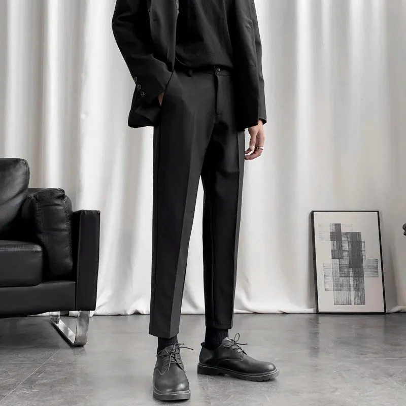 Men's Suit Pants Business Casual Drape Pencil Bottom Straight Leg Male Trousers Korean Style Autumn Simple 9C6809