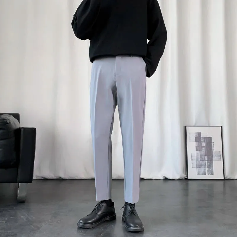 Men's Suit Pants Business Casual Drape Pencil Bottom Straight Leg Male Trousers Korean Style Autumn Simple 9C6809