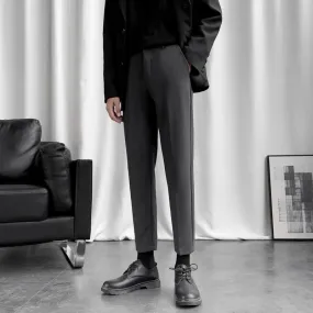 Men's Suit Pants Business Casual Drape Pencil Bottom Straight Leg Male Trousers Korean Style Autumn Simple 9C6809