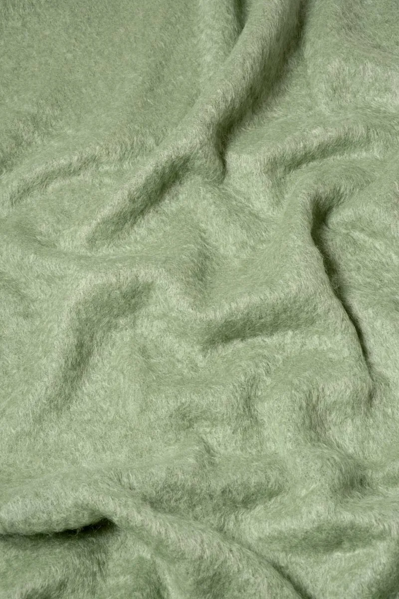 Olive Green Mohair Throw Blanket