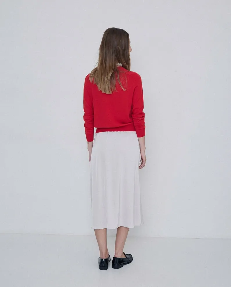Satin Skirt in Pearl