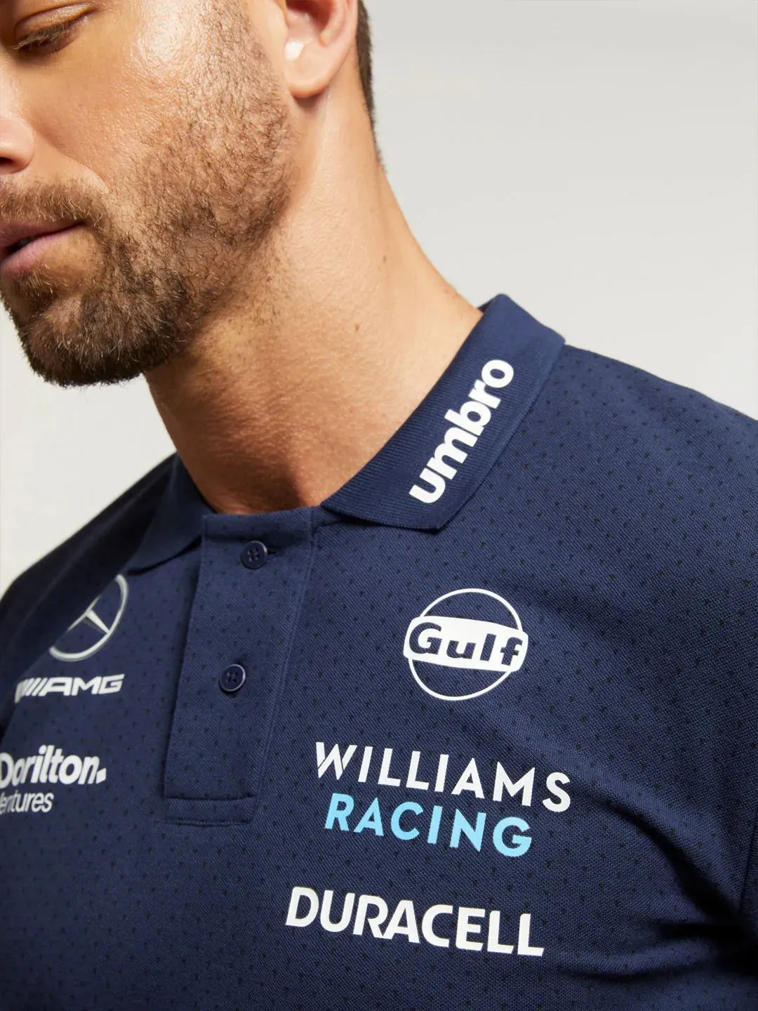 Williams Racing F1 2023 Men's Team CVC Media Polo Shirt -Blue