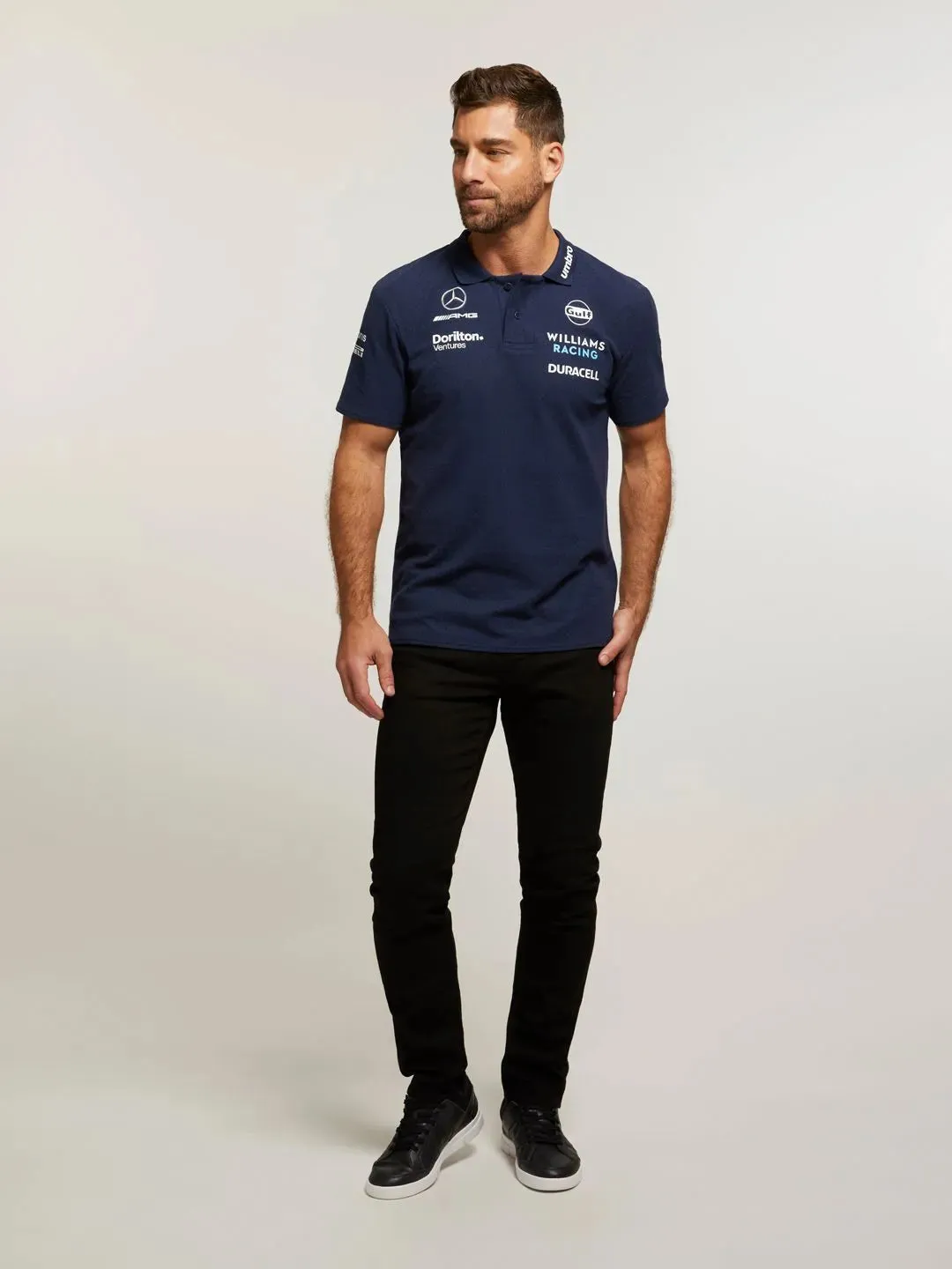 Williams Racing F1 2023 Men's Team CVC Media Polo Shirt -Blue