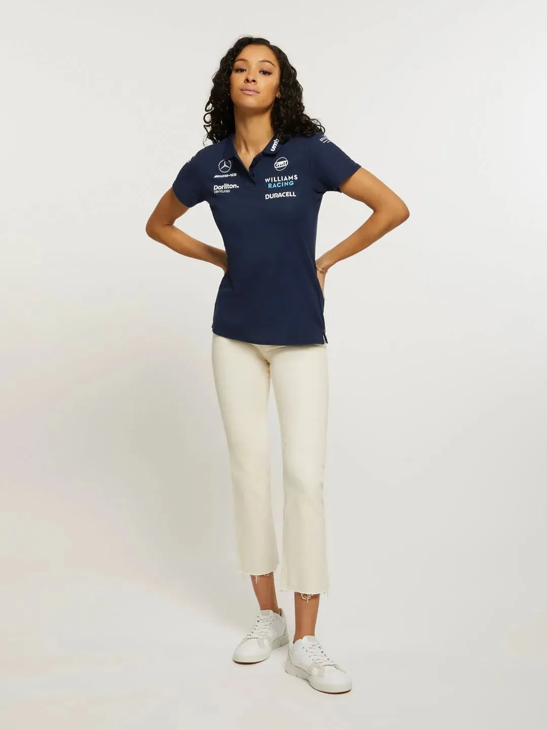 Williams Racing F1 2023 Women's Team CVC Media Polo Shirt -Blue