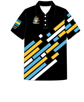 WOMEN POLO SHIRT TOP SHORT SLEEVE BLACK | TEAM BAHAMAS | PSNLZ'D