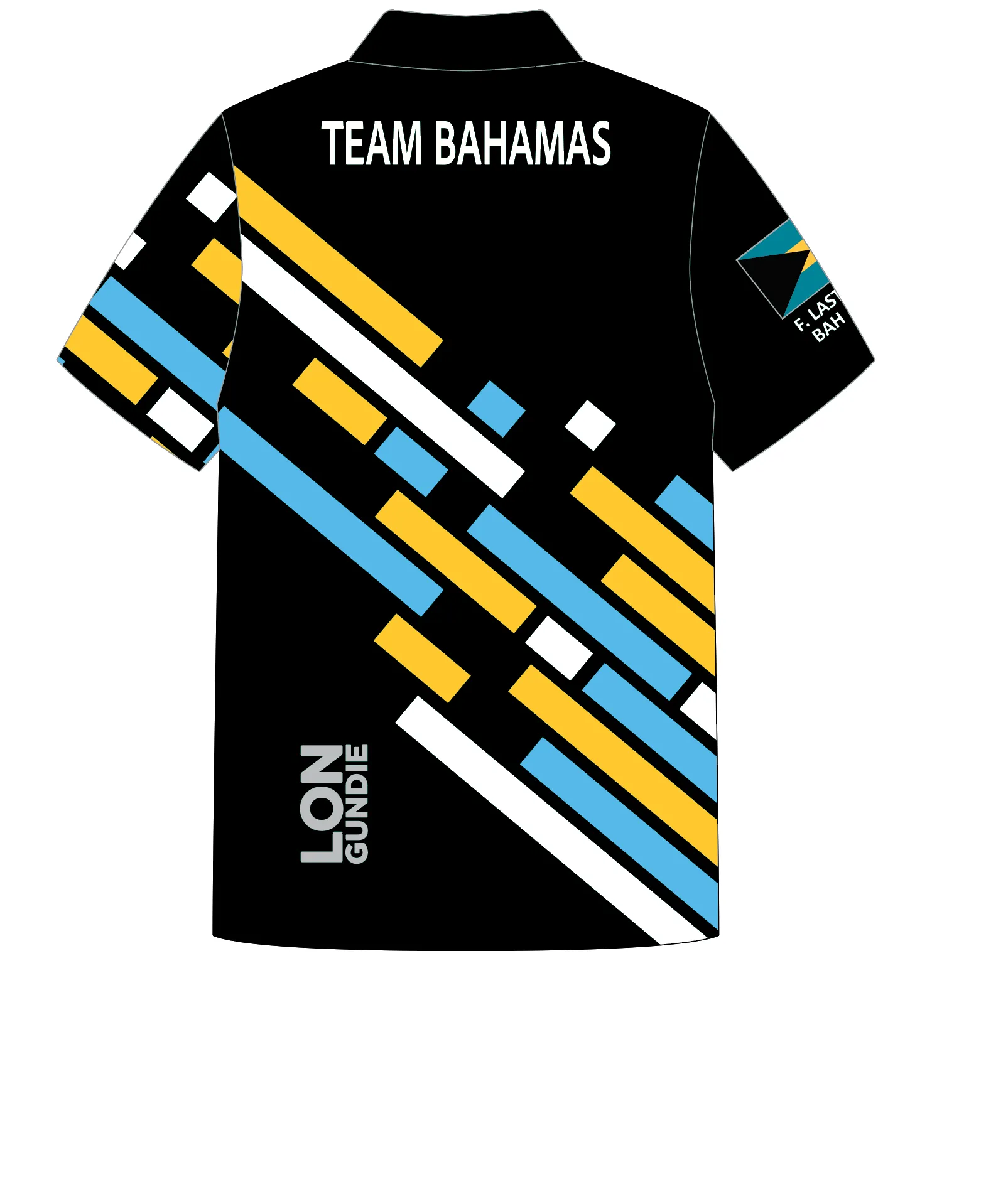WOMEN POLO SHIRT TOP SHORT SLEEVE BLACK | TEAM BAHAMAS | PSNLZ'D